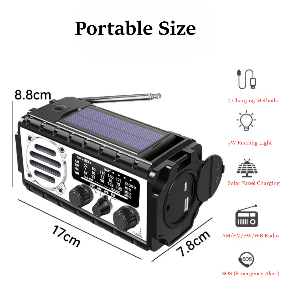 Portable Solar Hand Crank Emer - Emergency Radio Solar 리뷰 및 가격