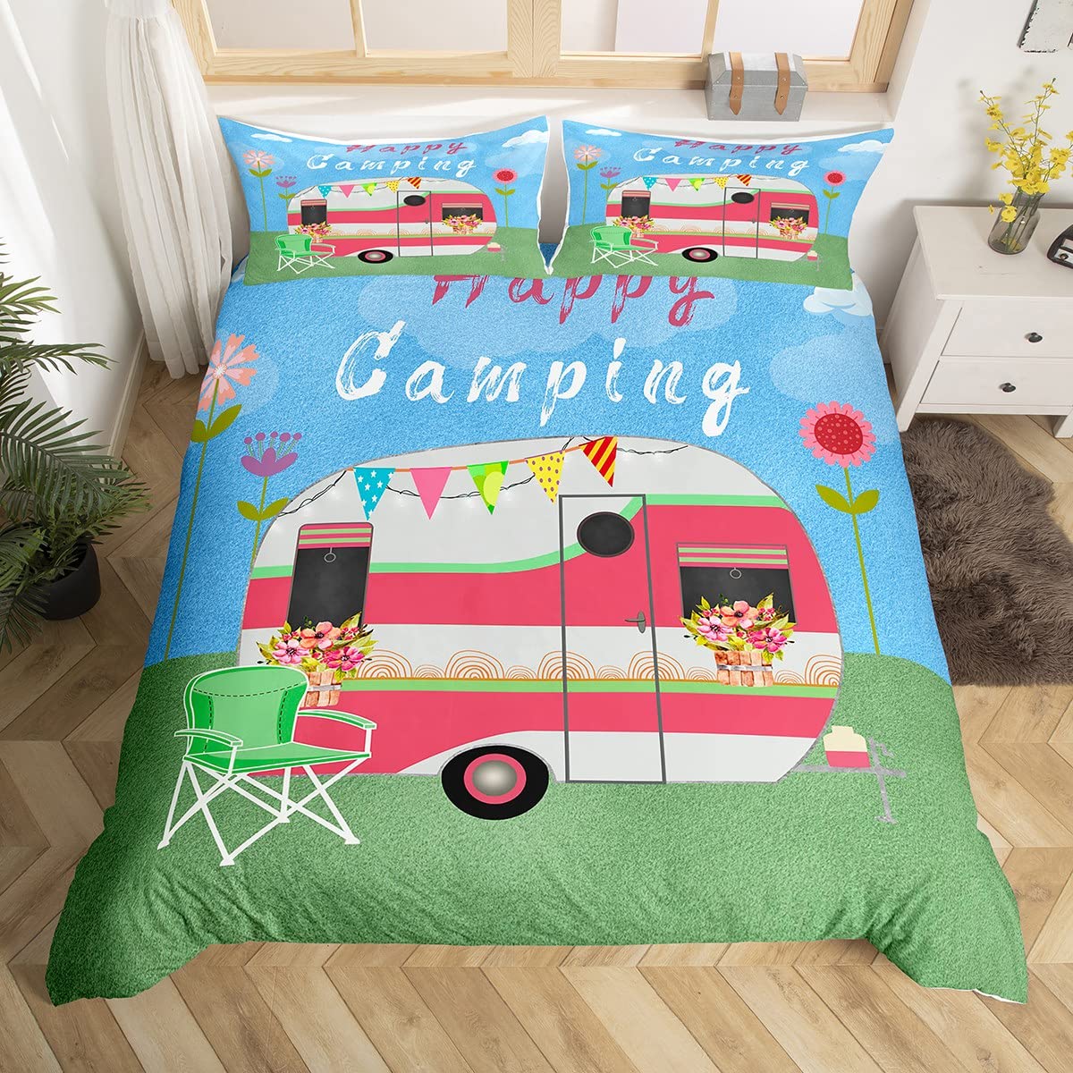 Happy Camping Duvet Cover Camp - Outdoor Adventure America 리뷰 및 가격