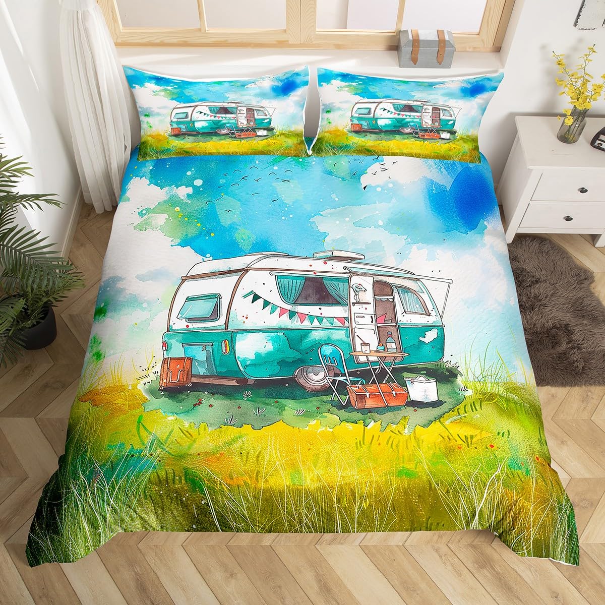 Happy Camping Duvet Cover Camp - Outdoor Adventure America 리뷰 및 가격