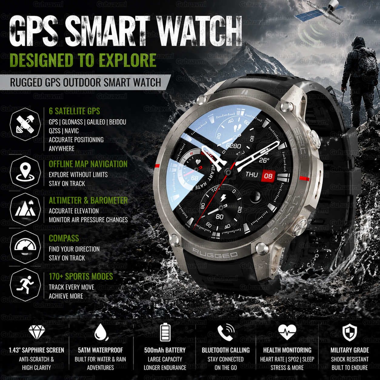 Outdoor Tactical GPS Smart Wat - Outdoor Adventure World 리뷰 및 가격